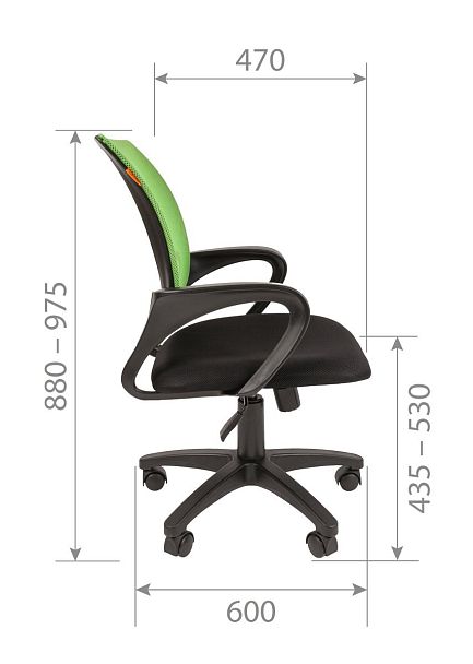 Кресло CHAIRMAN 696, ткань TW/сетчатый акрил, серый - Вид 5