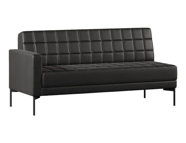 Модуль Everprof Delta с подлокотником трехместный правый Металл Черный Экокожа Черный - Вид 1