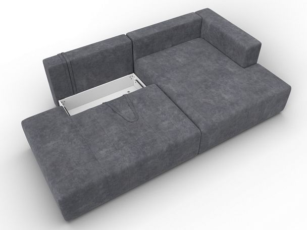 Диван угловой Лига-103 НПБ угол правый Велюр серый - Вид 7