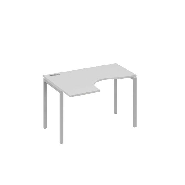 Стол эргономичный левый "Классика" на металлокаркасе DUE A4 А4 Б2 031 БП серый / металлокаркас серый - Вид 1