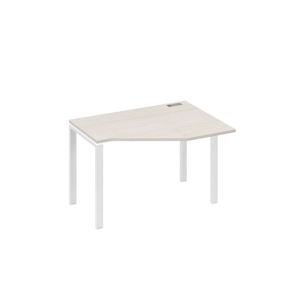 Стол эргономичный правый "Техно" на металлокаркасе UNO A4 А4 Б1 052 БП дуб / металлокаркас белый - Вид 1