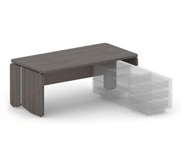 АККОРД/ACCORD RACR003-18x9 Стол правый под тумбу 1800х900х750 Дуб Термо/Серый камень - Фото предпросмотра