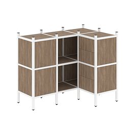 Loft Угловой внутренний стеллаж наборный VR.L-28 Дуб аризона/Белый металл 1278*862*1047 - Фото предпросмотра