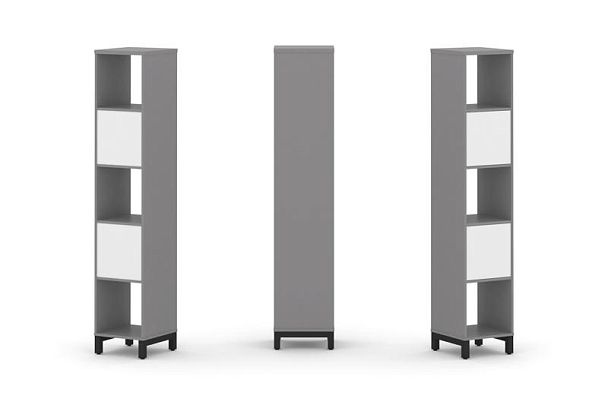 Стайл Проджект Набор стеллажа одностороннего, 5 ярусов SN.NS-511 Серый Пепел/Белый/Металл Черный 387 - Вид 1