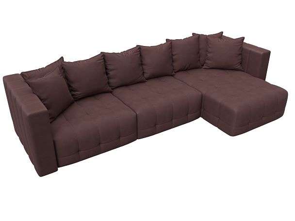 Диван угловой Лига-052 НПБ Лонг угол универсальный Замша бордовый - Вид 6