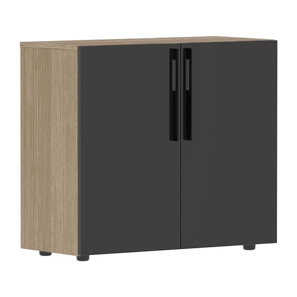 Шкаф СП-064-25-18 Черный глянец/Дуб Натуральный 900х400х800 KANON - Вид 1