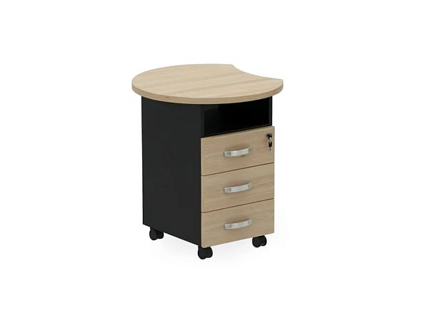 БЕРЛИН / BERLIN Тумба приставная левая 640х700х740 Акация/Черный - Вид 1