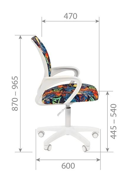 Кресло CHAIRMAN KIDS 103 LT, пластик белый, ткань велюр, принт монстры - Вид 5