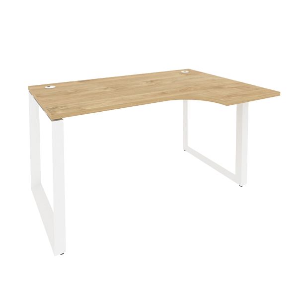 Onix Стол эргономичный правый на О-образном м/к O.MO-SA-2 (R) Тиквуд светлый/Белый металл 1380*980*750 (720/460) - Вид 1