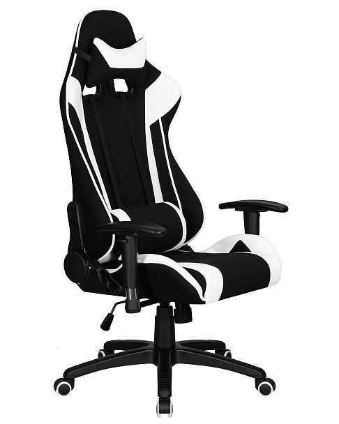 Кресло игровое DOBRIN DALLAS (черно-белая ткань) - Вид 2