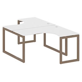 Metal System Quattro Р. ст. криволинейная на О-образном м/к 50БО.РАС-СА-2.3 Белый/Мокко металл 1400*2435*750 - Фото предпросмотра