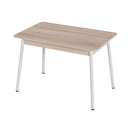 Стол Лион 1 ЛДСП (Подстолье косое белое) НЕ ВЫБИРАТЬ Сонома - Фото предпросмотра