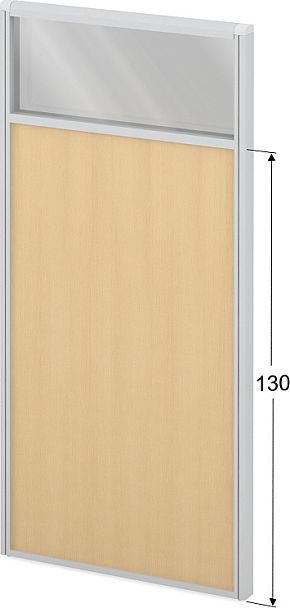 Модуль комбинированный "Мобильные офисные перегородки «Логика»"  ПК-ЛГ-МДК167х80/130С/Д-В1-300 бук натуральный - Вид 1