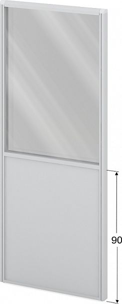 Модуль комбинированный "Мобильные офисные перегородки «Логика»" ПК-ЛГ-МДК200х80/90С/Д-В1-301 серый - Вид 1