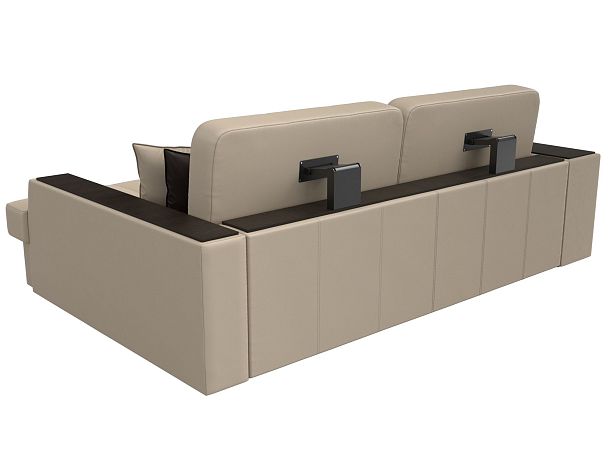 Угловой диван Брюссель правый (полностью экокожа бежевая) - Вид 6