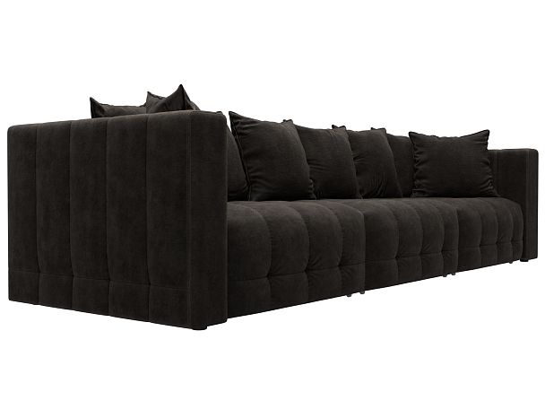 Диван прямой Лига-052 НПБ Лонг Велюр коричневый - Вид 3