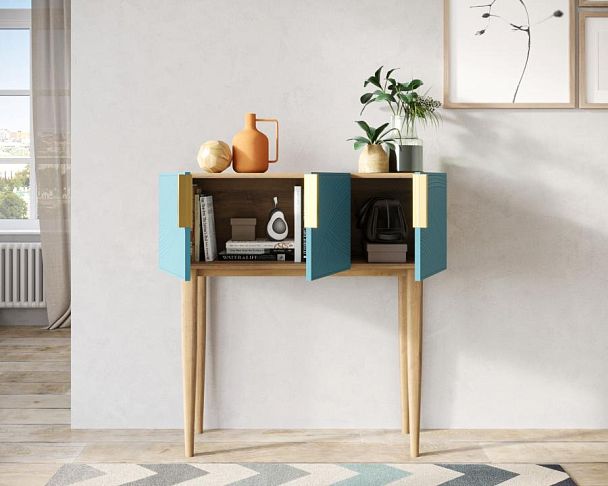 Консоль с тремя дверками Line LN15/GR1/blue - Вид 2