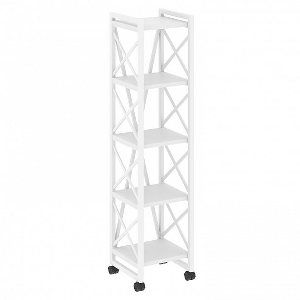 Стеллаж на колесах "Loft" VR.L-MST.K-5.4 белый бриллиант/белый - Вид 1