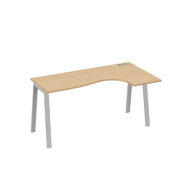 Стол эргономичный правый "Классика" на металлокаркасе TRE A4 А4 Б3 036 БП натуральный дуб / металлокаркас серый - Вид 1