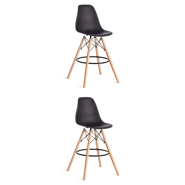 Стул барный Синди Бар Чаир/Cindy Bar Chair (мод.80-1)/1 шт. в упаковке, дерево бук/металл/пластик, Black (Черный) 3010/ натуральный - Вид 11