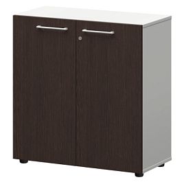 Шкаф низкий закрытый СМШ28F(Б) Дуб венге/Белый 792x380x811 Кортез - Фото предпросмотра