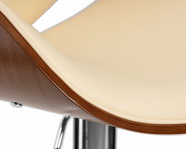 Стул барный DOBRIN KARTER (коричневое дерево, кремовый) - Вид 7