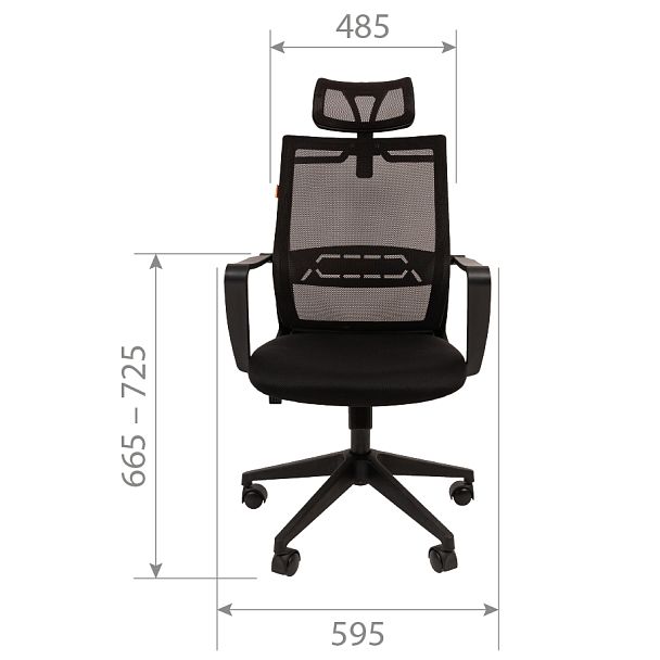 Кресло CHAIRMAN 545, ткань/сетка, черный - Вид 5