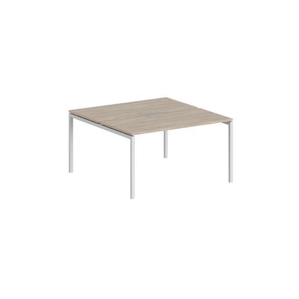 Рабочая станция Sigma 1200х1438х750 / профиль: 40х40 белый; столешница: дуб светлый - Вид 1