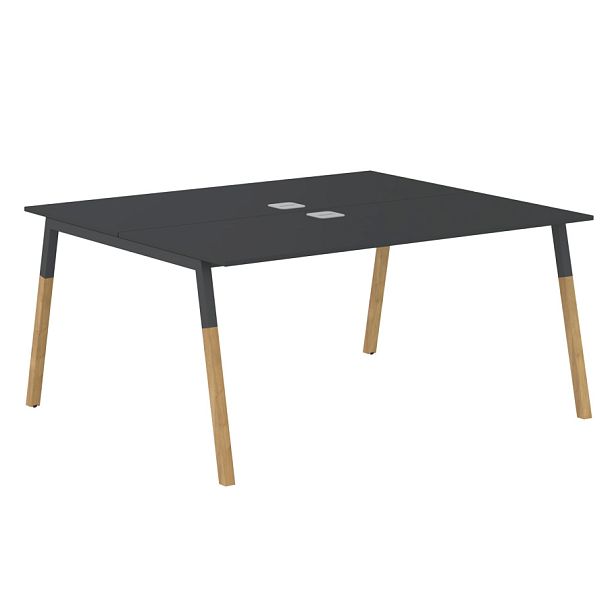 Стол FWST 1513 Черный графит/Антрацит-Бук 1580х1370х733 FORTA - Вид 1