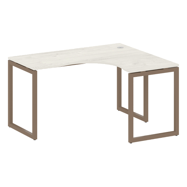 Metal System Quattro Стол криволинейный правый на О-образном м/к 40БО.СА-3 (R) Дуб наварра/Мокко металл 1400*1200*750 - Вид 1