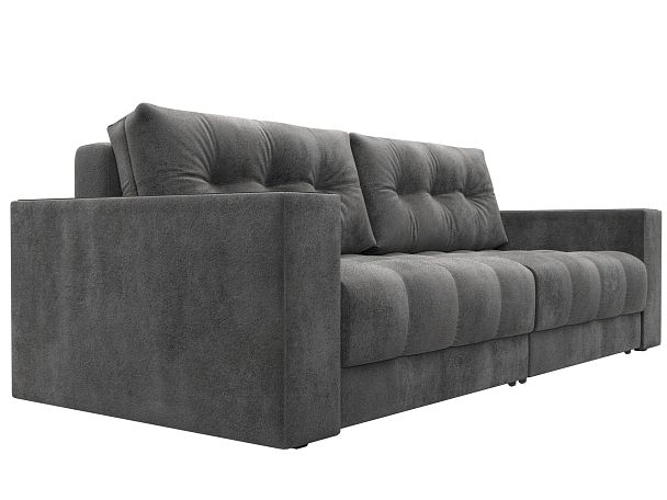 Диван прямой с декором Лига-049 НПБ Велюр серый - Вид 3