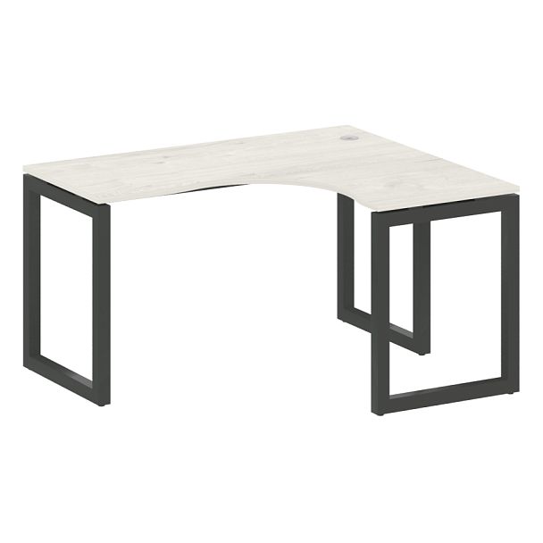 Metal System Quattro Стол криволинейный правый на О-образном м/к 50БО.СА-3 (R) Дуб наварра/Антрацит металл 1400*1200*750 - Вид 1