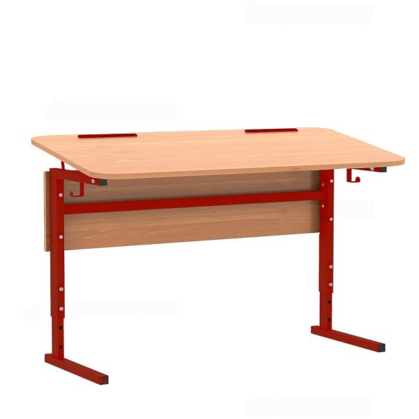 Стол ученический 114Рп, 2-местный, регулир. высота и наклон столешницы 0-10° на прямоугольной трубе (м/к Красный, Синий, Зеленый), гр.5-7 - Вид 2