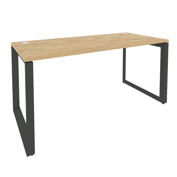 Onix Стол рабочий на О-образном м/к O.MO-SP-4.7 Тиквуд светлый/Антрацит металл 1580*720*750 - Вид 1