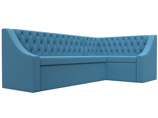Диван кухонный угловой Мерлин правый угол Рогожка голубой - Вид 3