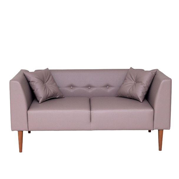 Диван Ева, коричневая искусственная кожа, ножки бук - Вид 3