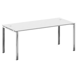 Metal System Direct Стол рабочий руководителя на П-обр. м/к БП.СРР-5.8 Белый/Нерж. сталь 1800*800*750 - Фото предпросмотра