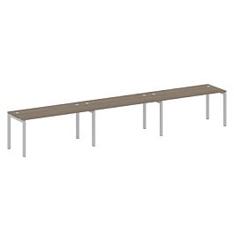 Metal System Quattro Р. ст. на 3 раб. места на П-образном м/к 50БП.СМ-3.4 Вяз/Серый металл 4800*720*750 - Фото предпросмотра