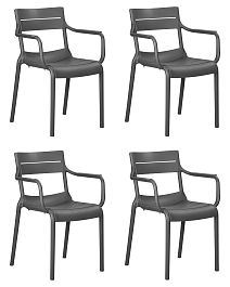 Набор 4 шт Стул обеденный DOBRIN TIM ARM (темно-серый (GR-04)) - Фото предпросмотра