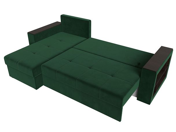 Диван угловой Дубай Лайт угол левый (полностью велюр зеленый) - Вид 9
