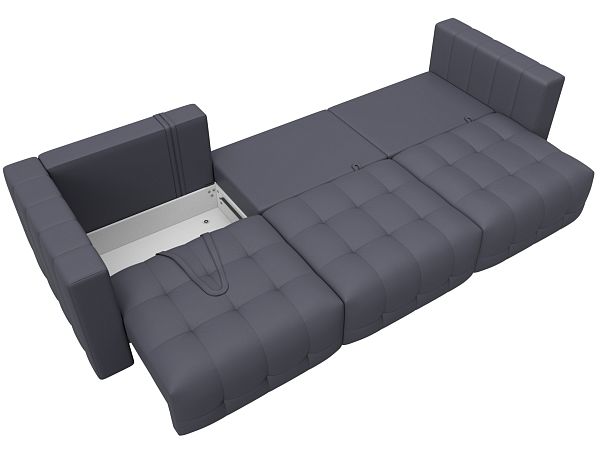 Диван прямой Лига-052 НПБ Лонг Экокожа серый - Вид 9