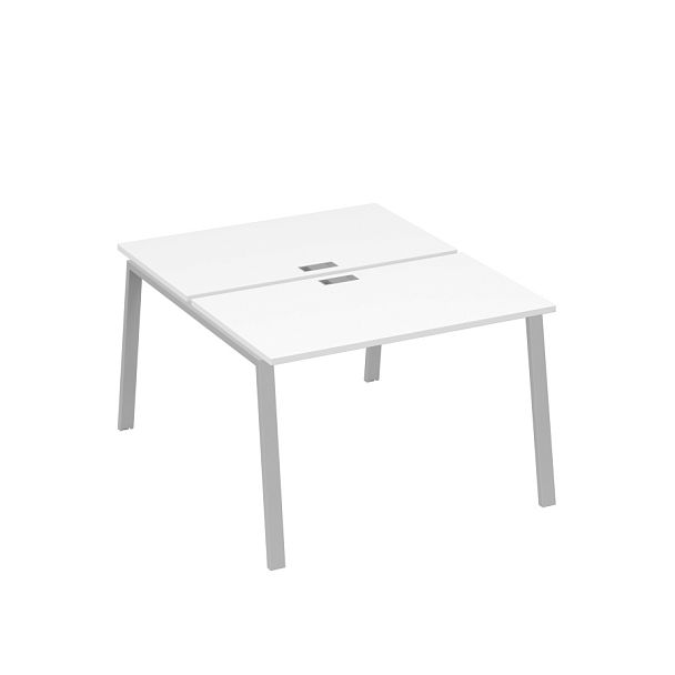 Рабочая станция 2х120 с металлокаркасом TRE A4 А4 Б3 173 БП белый премиум / металлокаркас серый - Вид 1