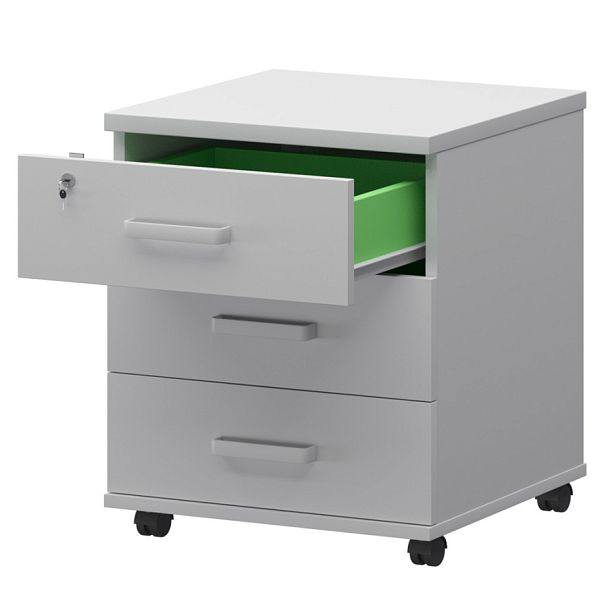 Тумба подкатная с центральным замком СМТ-3ПЦ Белый 434x450x620 Смарт - Вид 1