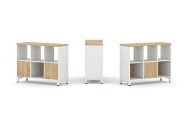 Style Project Набор стеллажа 2-х сторон., 2 яр. SN.NSD-231 Белый/Тиквуд Светлый/Металл Белый 1121*40 - Фото предпросмотра