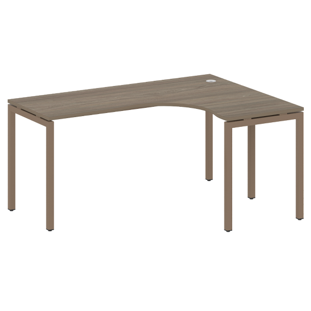 Metal System Quattro Стол криволинейный правый на П-образном м/к 40БП.СА-4 (R) Вяз/Мокко металл 1600*1200*750 - Вид 1