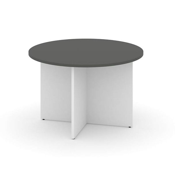 Стайл Проджект Стол переговорный кругл. SN-D.SPRG-004 Антрацит NEW/Белый 1180*1180*750 - Вид 1