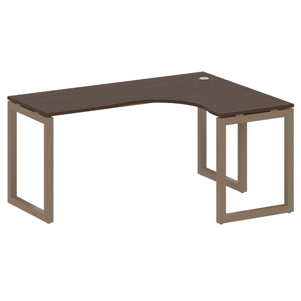 Metal System Quattro Стол криволинейный правый на О-образном м/к 50БО.СА-4 (R) Венге/Мокко металл 1600*1200*750 - Вид 1