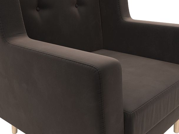 Кресло Брайтон (полностью велюр коричневый) - Вид 4