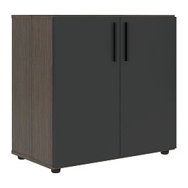 Шкаф низкий широкий VLCS 80.1 Яшма черный/Дуб Сильвер 800х430х781 VELION - Фото предпросмотра