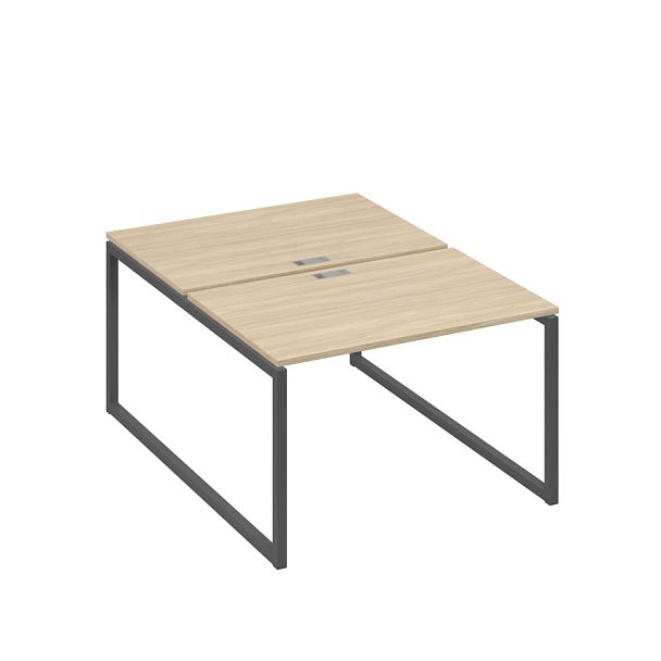 Станция офисная (2х120) на металлокаркасе QUATTRO A4 А4 Б4 176 БП дуб скандинавский / металлокаркас антрацит - Вид 1